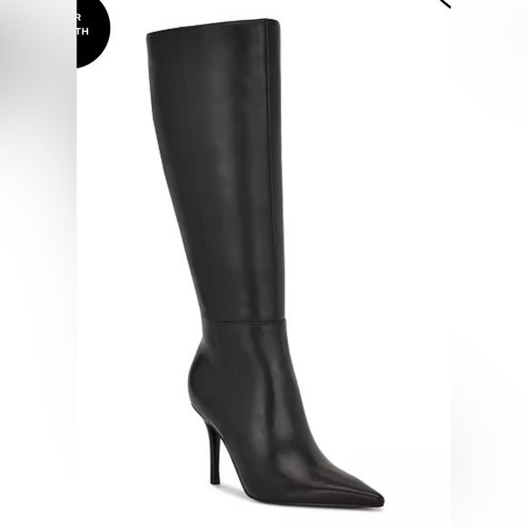 Nine West Gerty black leather Knee High Boots
